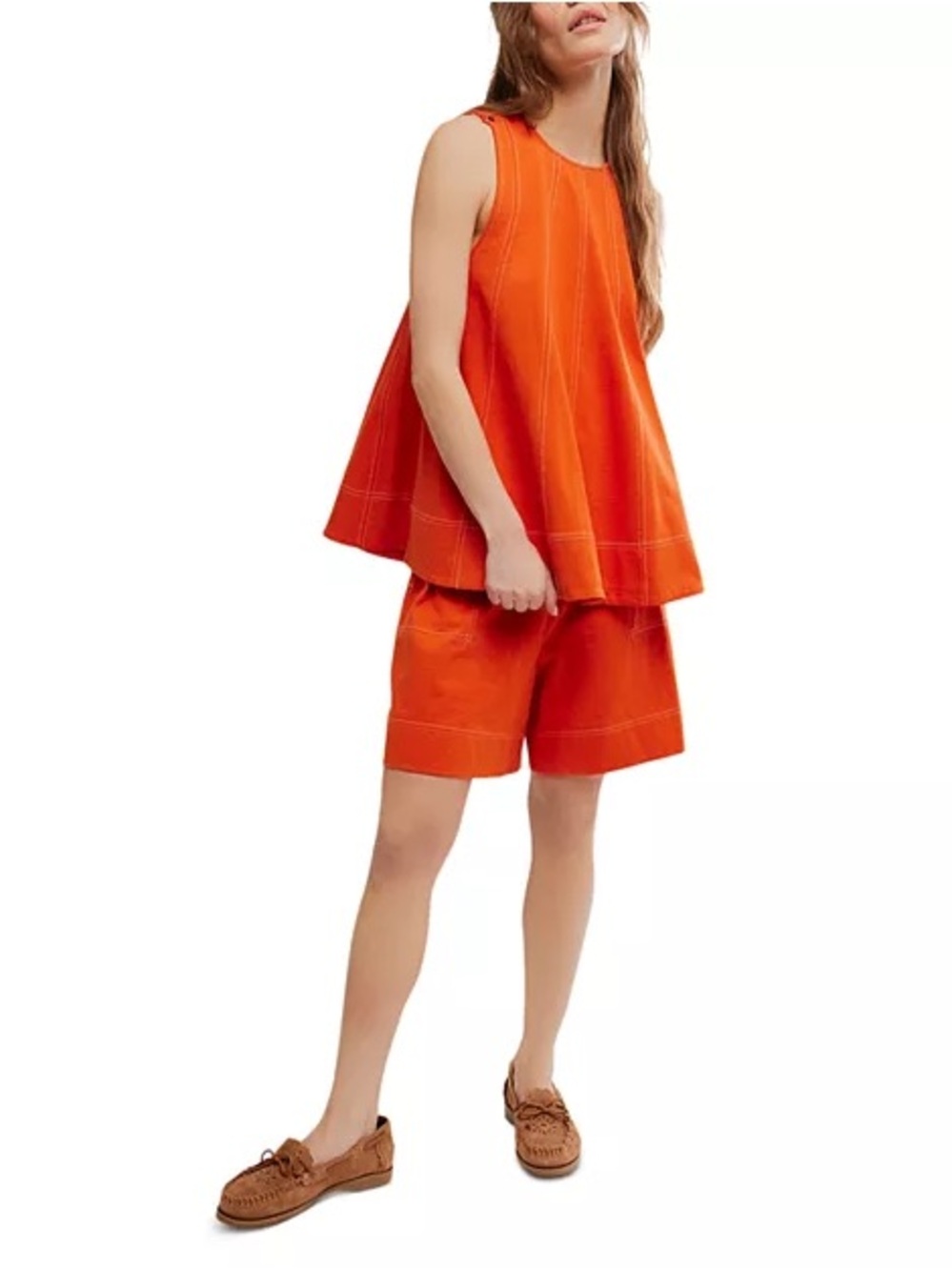 FP Beach Strada Set Tangerine Tango Tank & Shorts Size Small